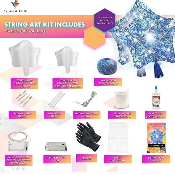 Kids Star String Kit Craft. 3D. LED. Batteries not Included. NIB - Picture 2 of 8
